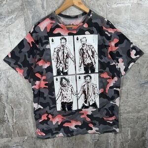 Fifth Sun Walking Dead Zombie Goth Black Camouflage T-Shirt Large Tee Mens  XL